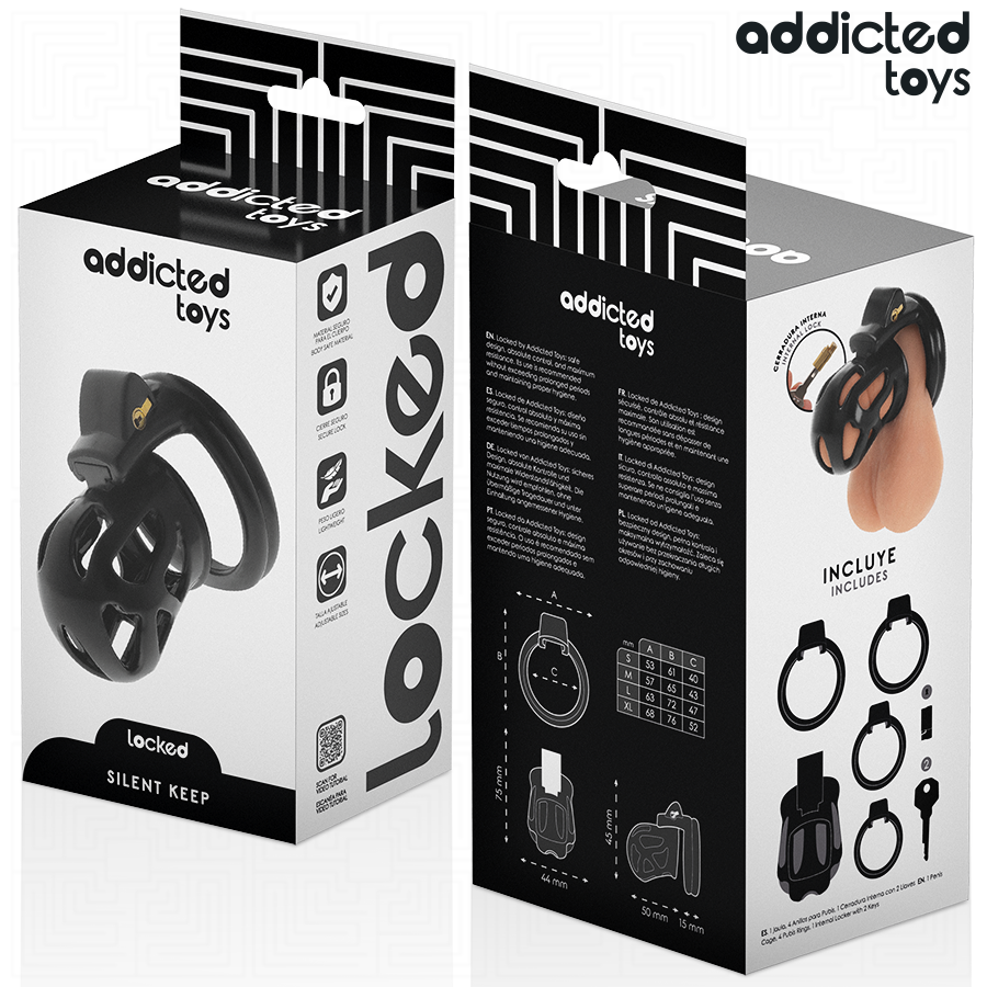 ADDICTED TOYS LOCKED - SILENT KEEP PENIS CAGE 7.5 CM - NOCTURNA DESIRES