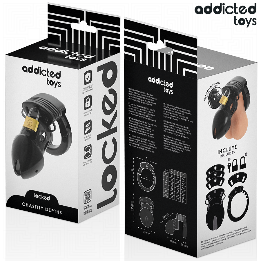 ADDICTED TOYS LOCKED - CHASTITY DEPTHS PENIS CAGE 7.5 CM - NOCTURNA DESIRES