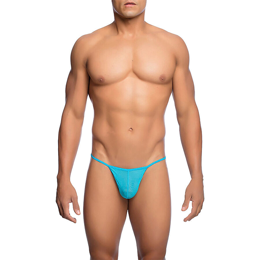 MOB - TRANSPARENT T-SHAPED THONG AQUA SIZE L/XL - NOCTURNA DESIRES