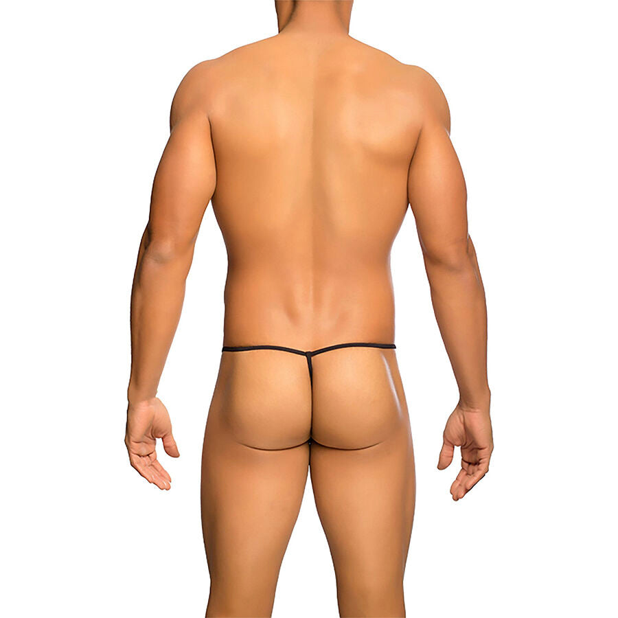 MOB - TRANSPARENT T-SHAPED THONG BLACK SIZE L/XL - NOCTURNA DESIRES