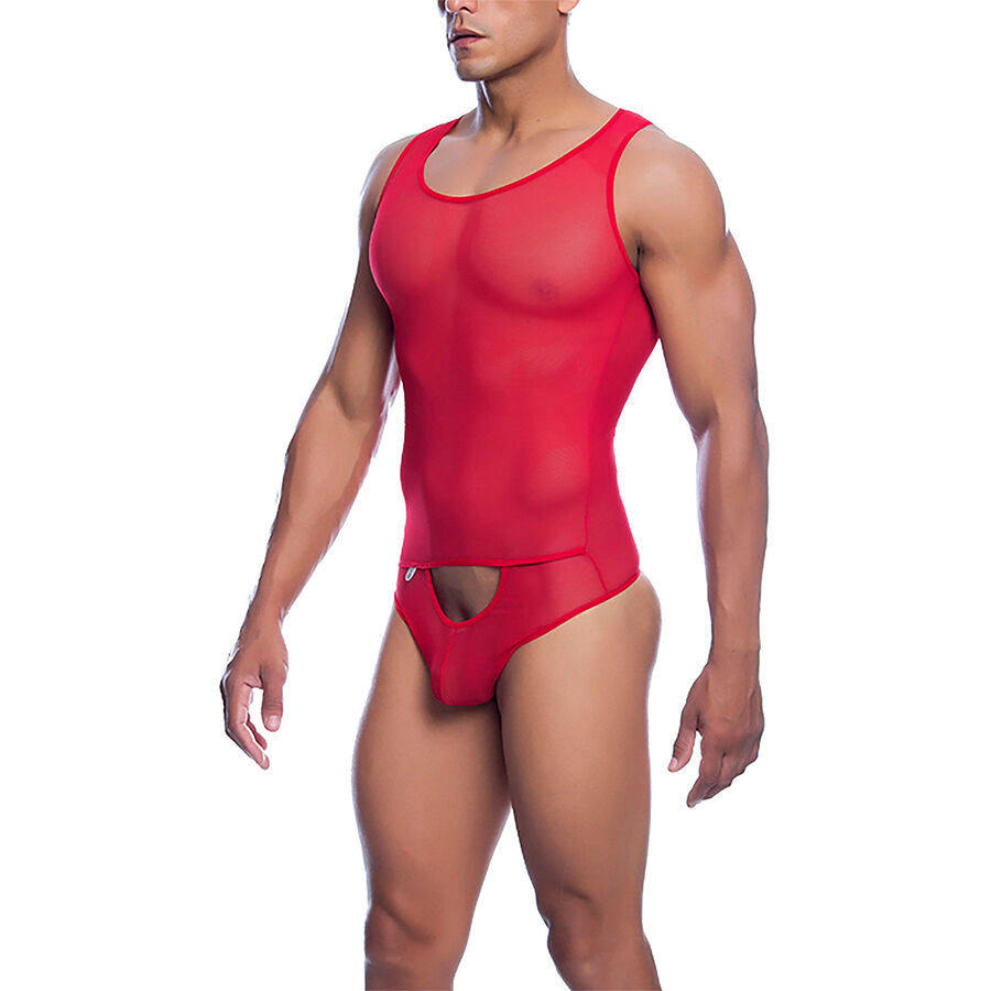 MOB - RED TRANSPARENT BODYSHEER SIZE S/M - NOCTURNA DESIRES