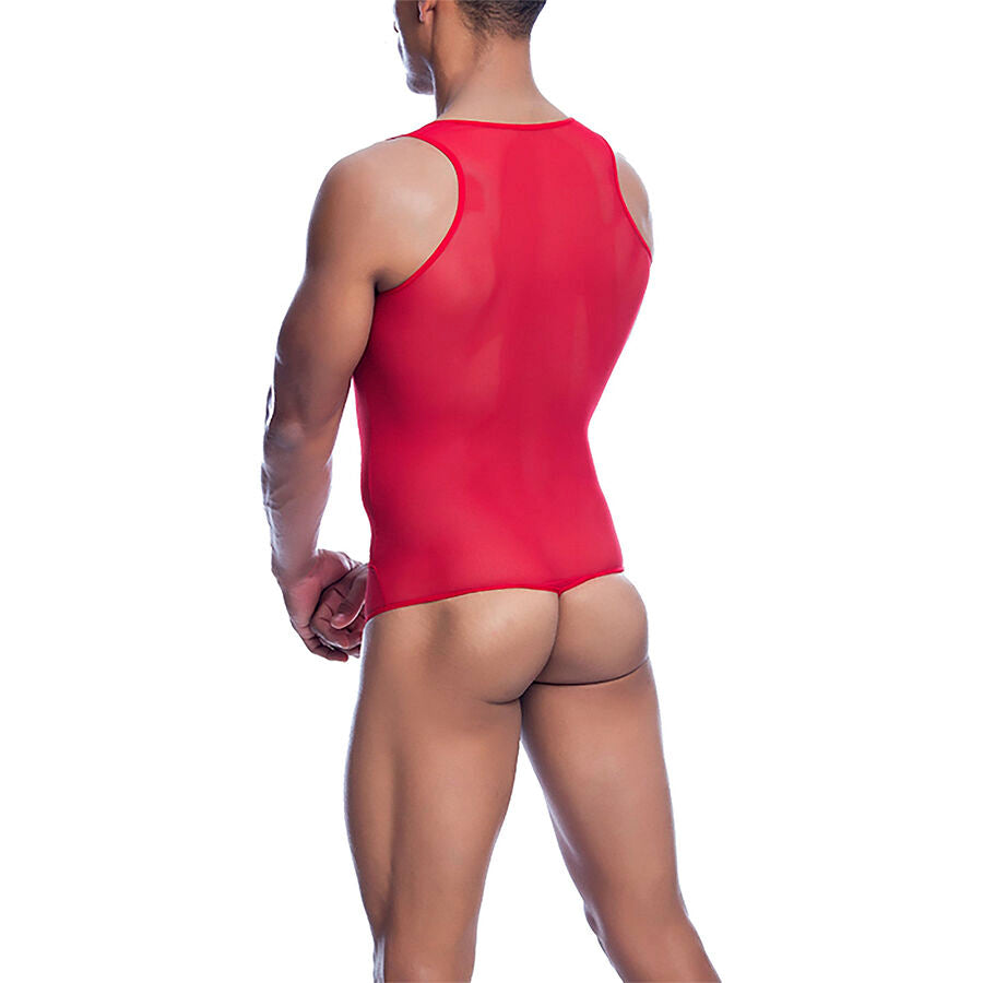 MOB - RED TRANSPARENT BODYSHEER SIZE L/XL - NOCTURNA DESIRES