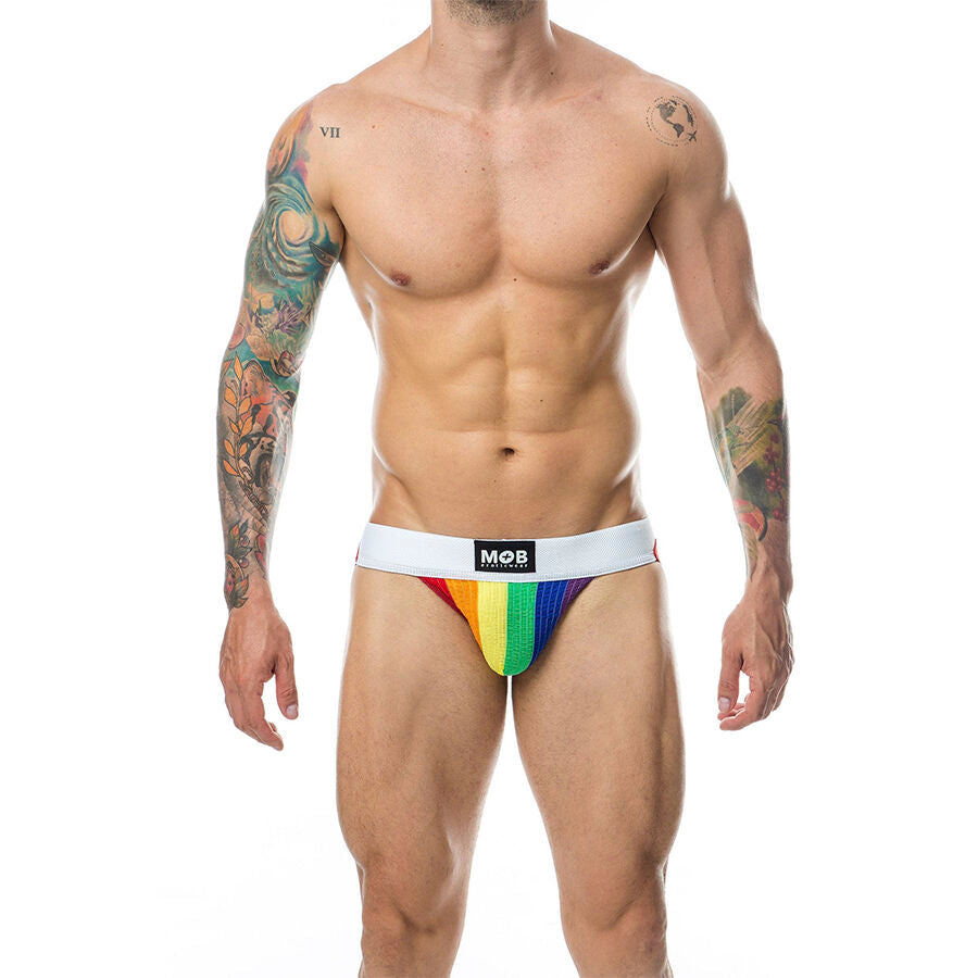 MOB - CLASSIC JOCK STRIPE RAINBOW SIZE S - NOCTURNA DESIRES