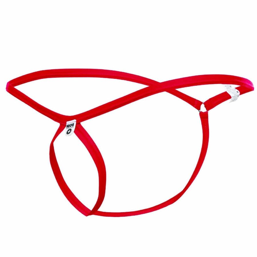 MOB - RED TEAR-SHAPED THONG SIZE L/XL - NOCTURNA DESIRES