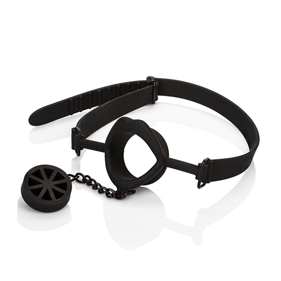 CALEXOTICS - SCANDAL GAG WITH BLACK SILICONE PLUG - NOCTURNA DESIRES