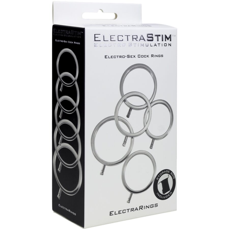 ELECTRASTIM - ELECTRARINGS METAL PENIS RINGS PACK OF 5 - NOCTURNA DESIRES
