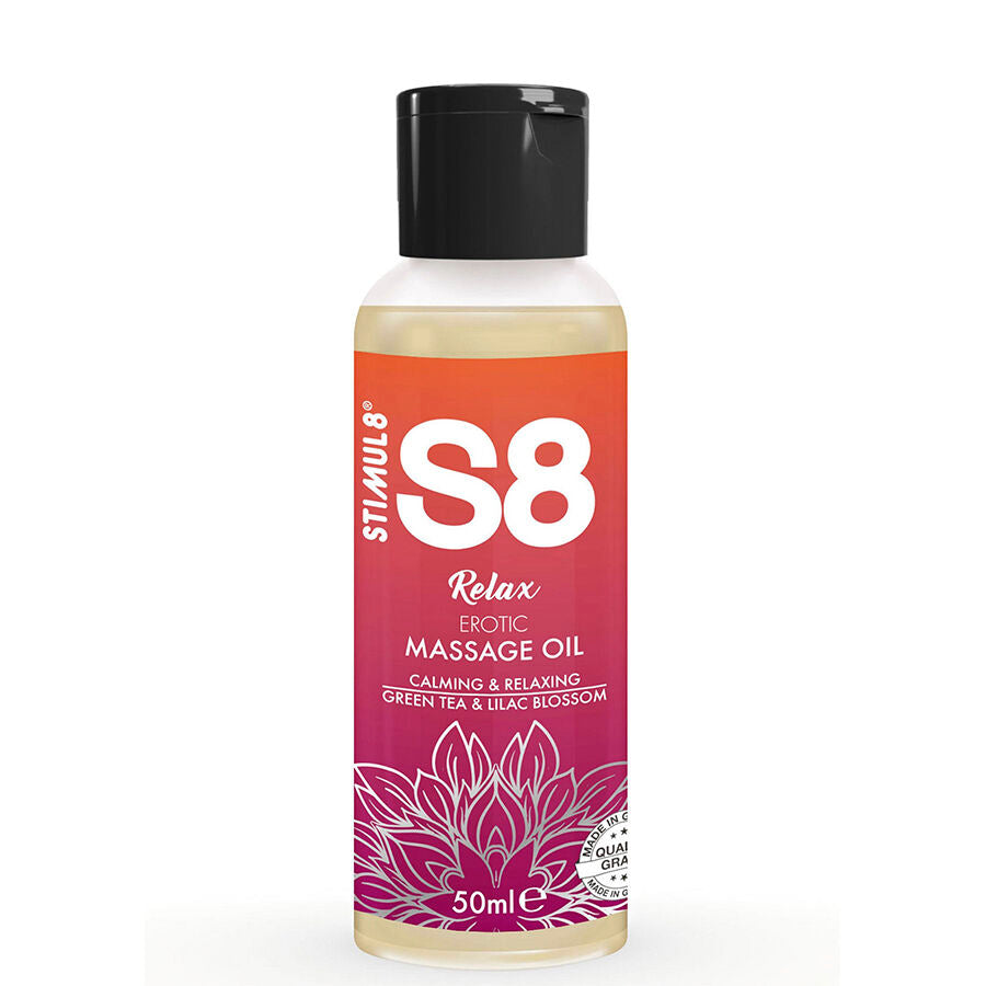 STIMUL8 - S8 RELAX EROTIC MASSAGE OIL GREEN TEA 50 ML - NOCTURNA DESIRES
