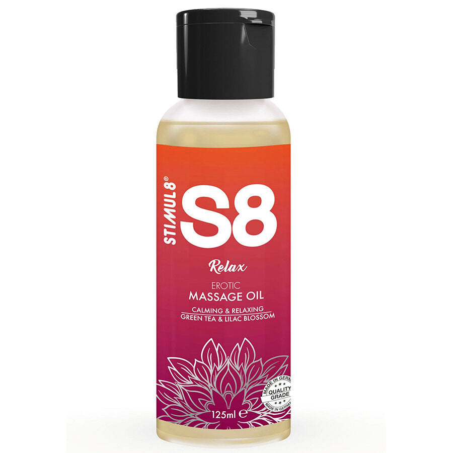 STIMUL8 - S8 RELAX GREEN TEA MASSAGE OIL 125 ML - NOCTURNA DESIRES