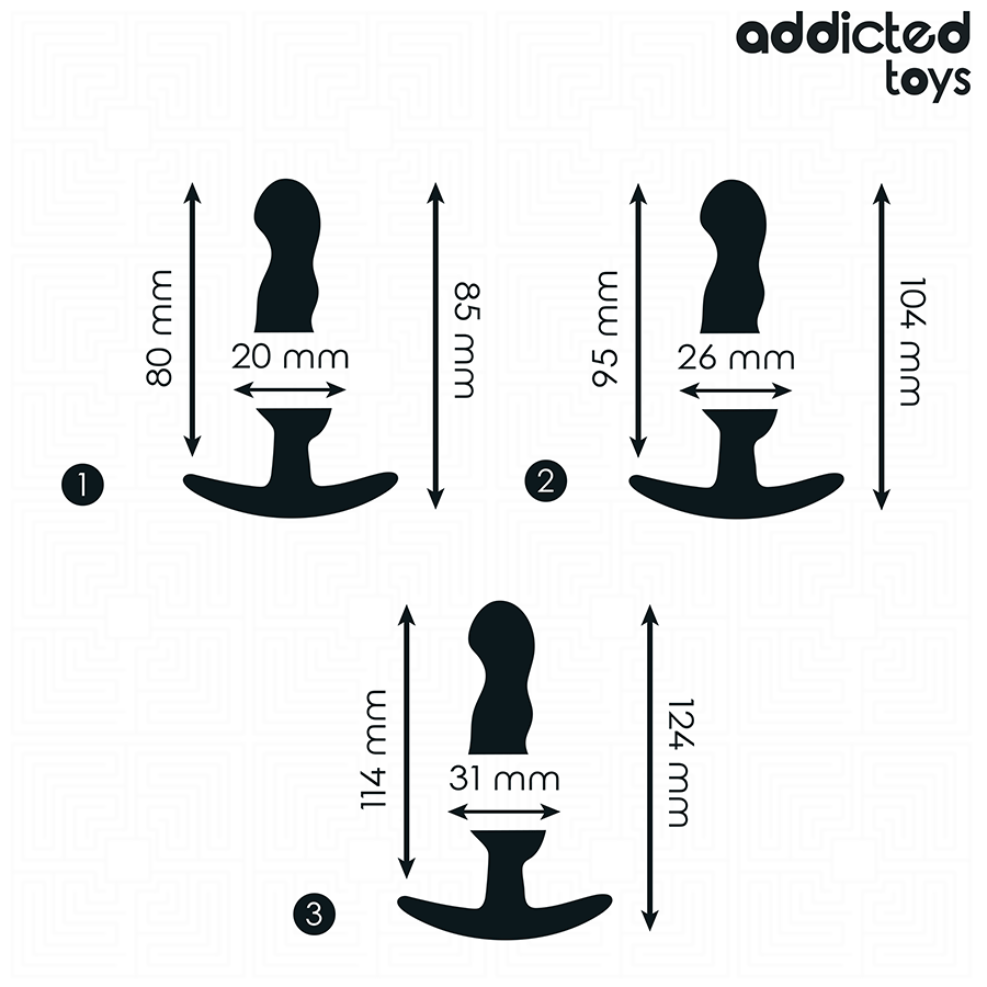 ADDICTED TOYS - SET OF 3 ANAL PLUG SILICONE MODEL 1 - NOCTURNA DESIRES
