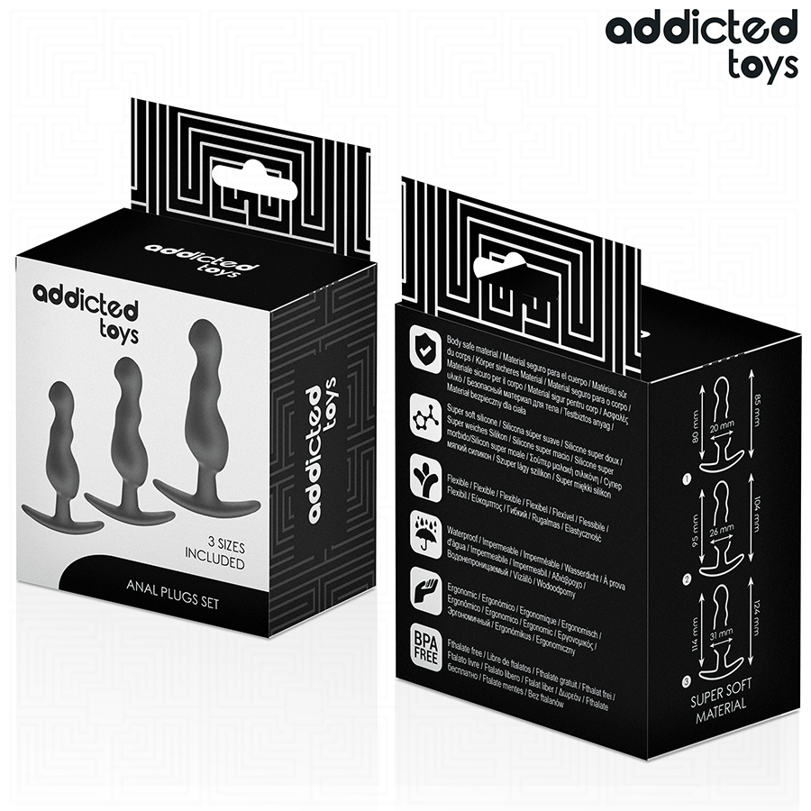 ADDICTED TOYS - SET OF 3 ANAL PLUG SILICONE MODEL 1 - NOCTURNA DESIRES