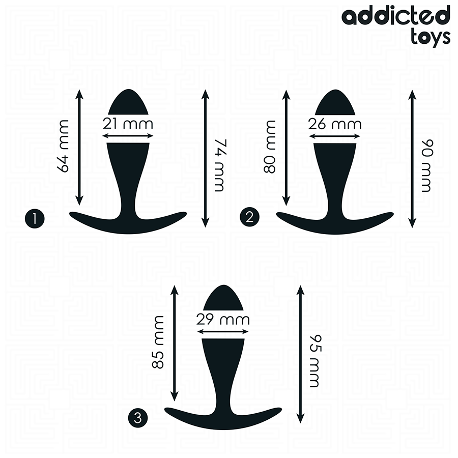 ADDICTED TOYS - SET OF 3 ANAL PLUG SILICONE MODEL 2 - NOCTURNA DESIRES