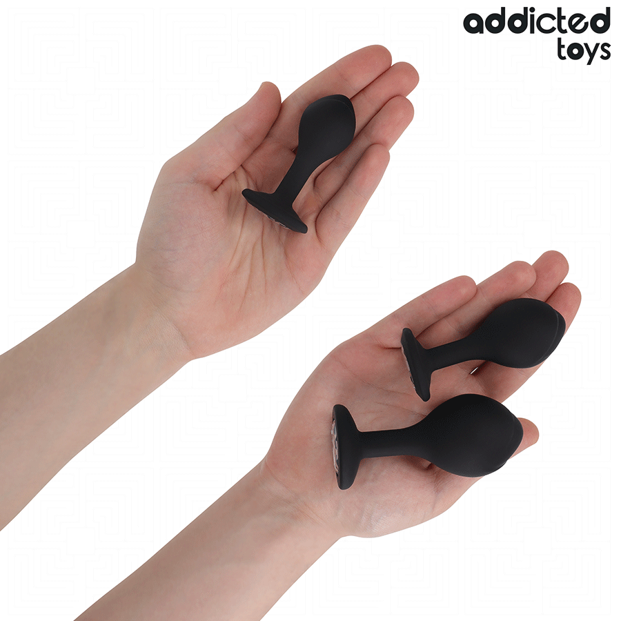 ADDICTED TOYS - SET OF 3 ANAL PLUG SILICONE WITH JEWEL - NOCTURNA DESIRES