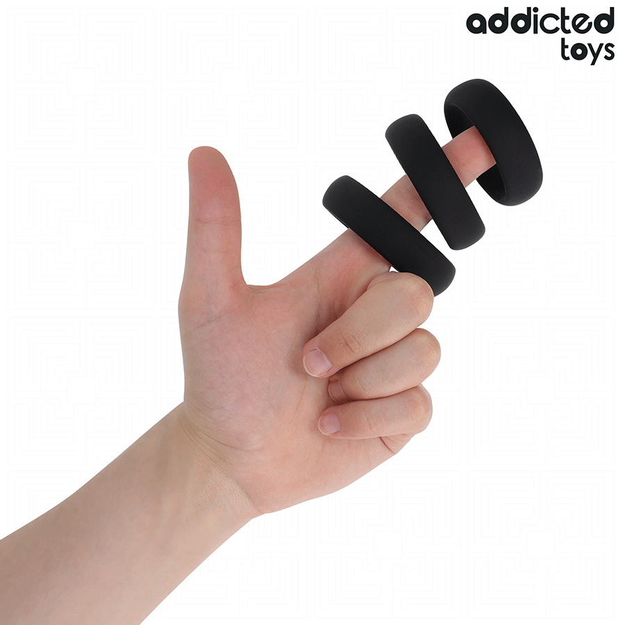 ADDICTED TOYS - SET OF FLAT SILICONE RINGS - NOCTURNA DESIRES