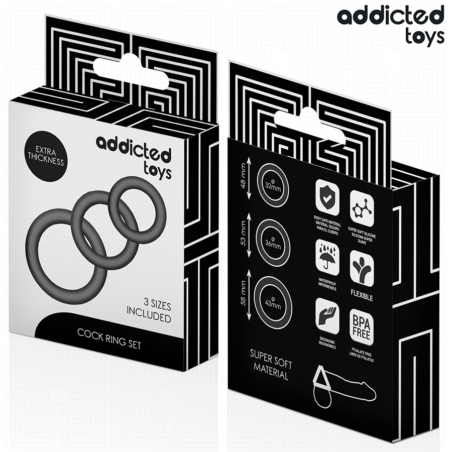 ADDICTED TOYS - SET OF SILICONE RINGS MODEL 1 - NOCTURNA DESIRES