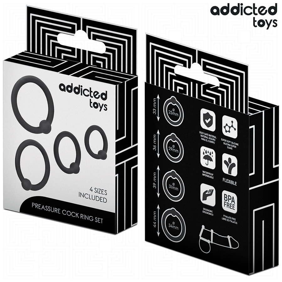 ADDICTED TOYS - SET OF PRESSURE SILICONE RINGS - NOCTURNA DESIRES