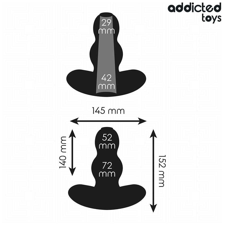ADDICTED TOYS - HOLLOW ANAL PLUG SILICONE SIZE XXL 15.2 CM - NOCTURNA DESIRES