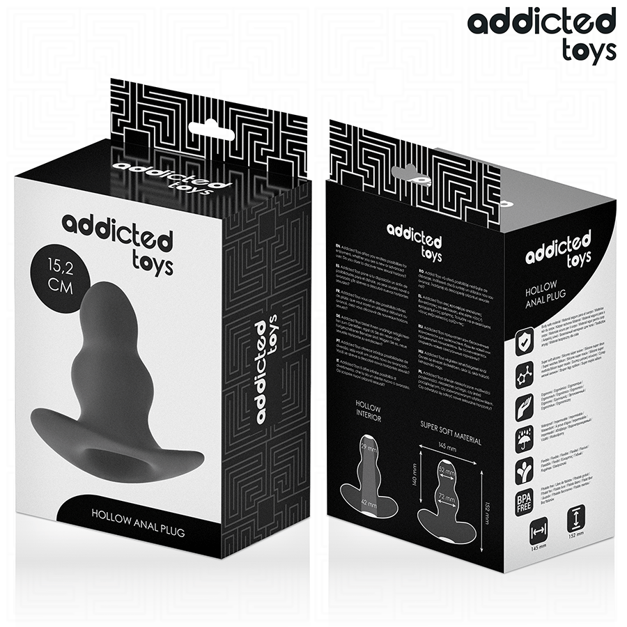 ADDICTED TOYS - HOLLOW ANAL PLUG SILICONE SIZE XXL 15.2 CM - NOCTURNA DESIRES