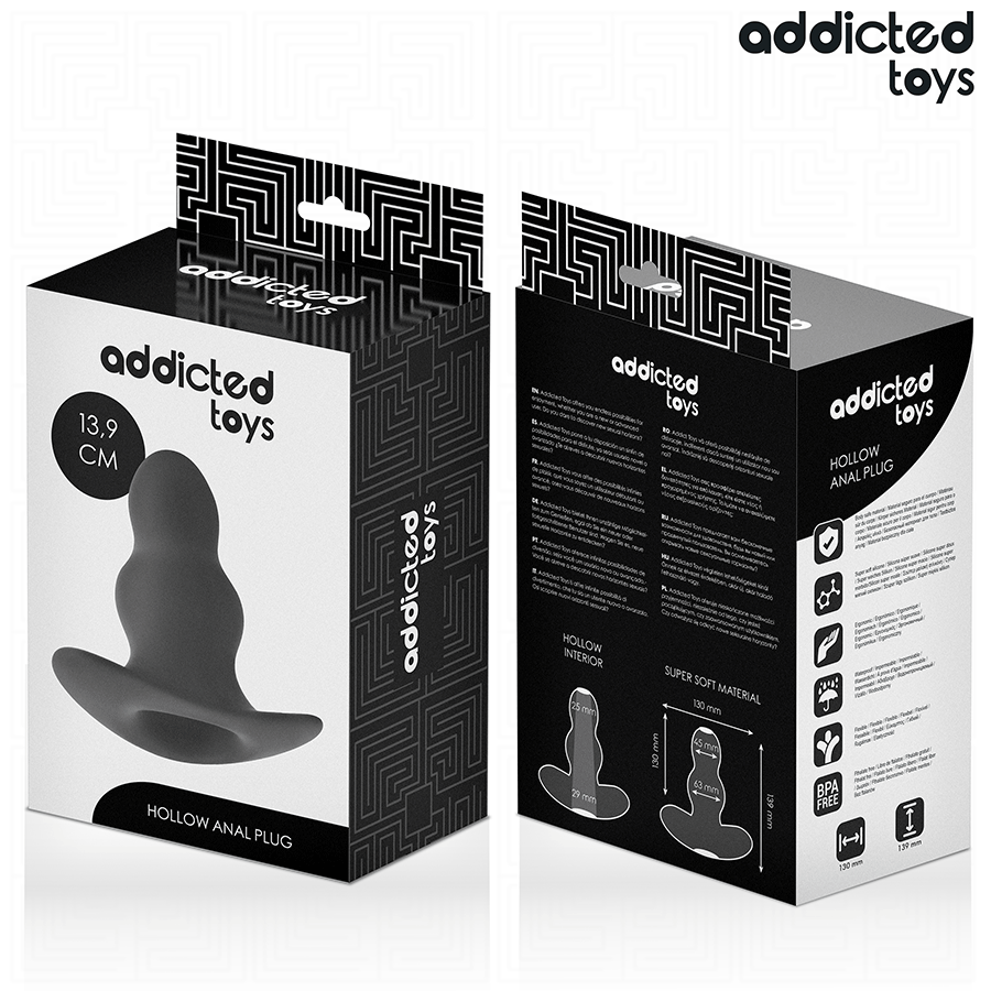 ADDICTED TOYS - HOLLOW ANAL PLUG SILICONE SIZE XL 13.9 CM - NOCTURNA DESIRES