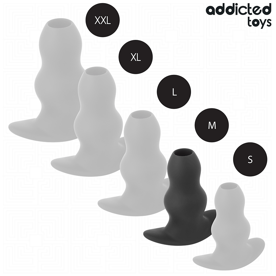 ADDICTED TOYS - HOLLOW ANAL PLUG SILICONE SIZE M 9.6 CM - NOCTURNA DESIRES