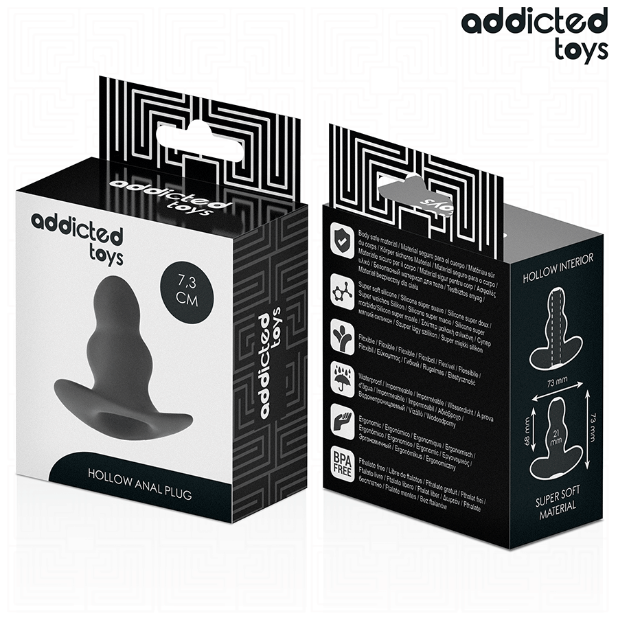 ADDICTED TOYS - HOLLOW ANAL PLUG SILICONE SIZE S 7.3 CM - NOCTURNA DESIRES