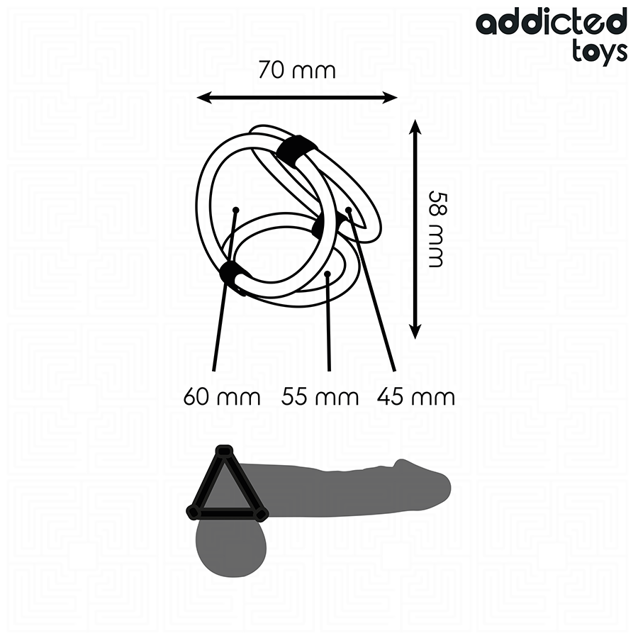 ADDICTED TOYS - TRIPLE PENIS RING - NOCTURNA DESIRES