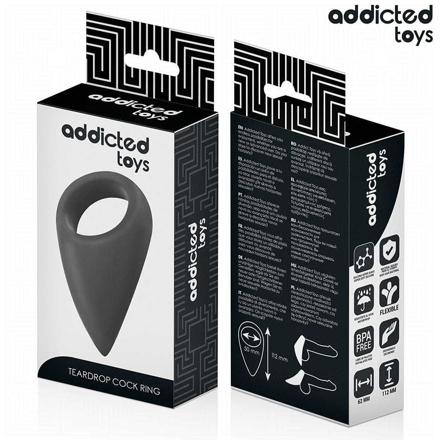 ADDICTED TOYS - TEAR SHAPED PENIS RING - NOCTURNA DESIRES