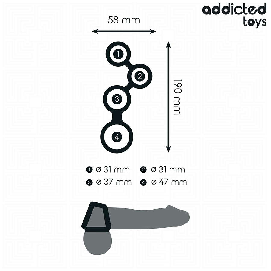 ADDICTED TOYS - PENIS RING WITH DIVIDERS FOR TESTICLES - NOCTURNA DESIRES