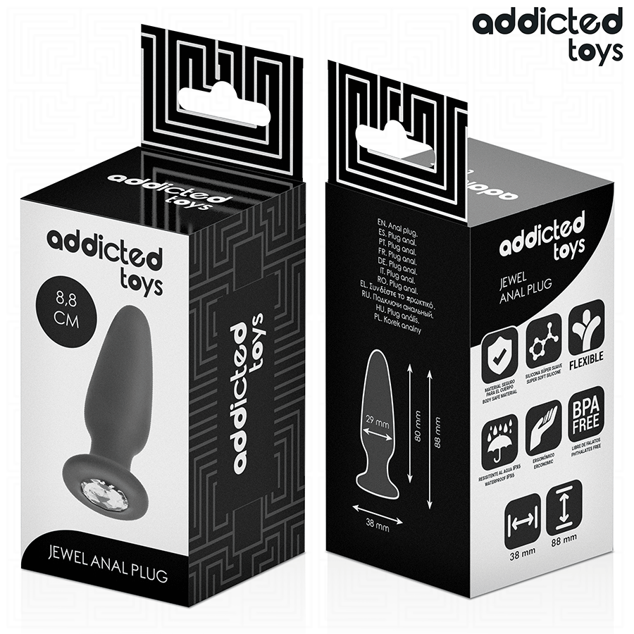 ADDICTED TOYS - ANAL PLUG WITH JEWEL SILICONE SIZE S 8.8 CM - NOCTURNA DESIRES