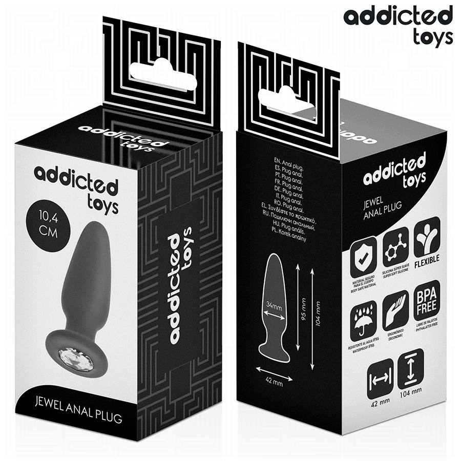 ADDICTED TOYS - ANAL PLUG WITH JEWEL SILICONE SIZE M 10.4 CM - NOCTURNA DESIRES