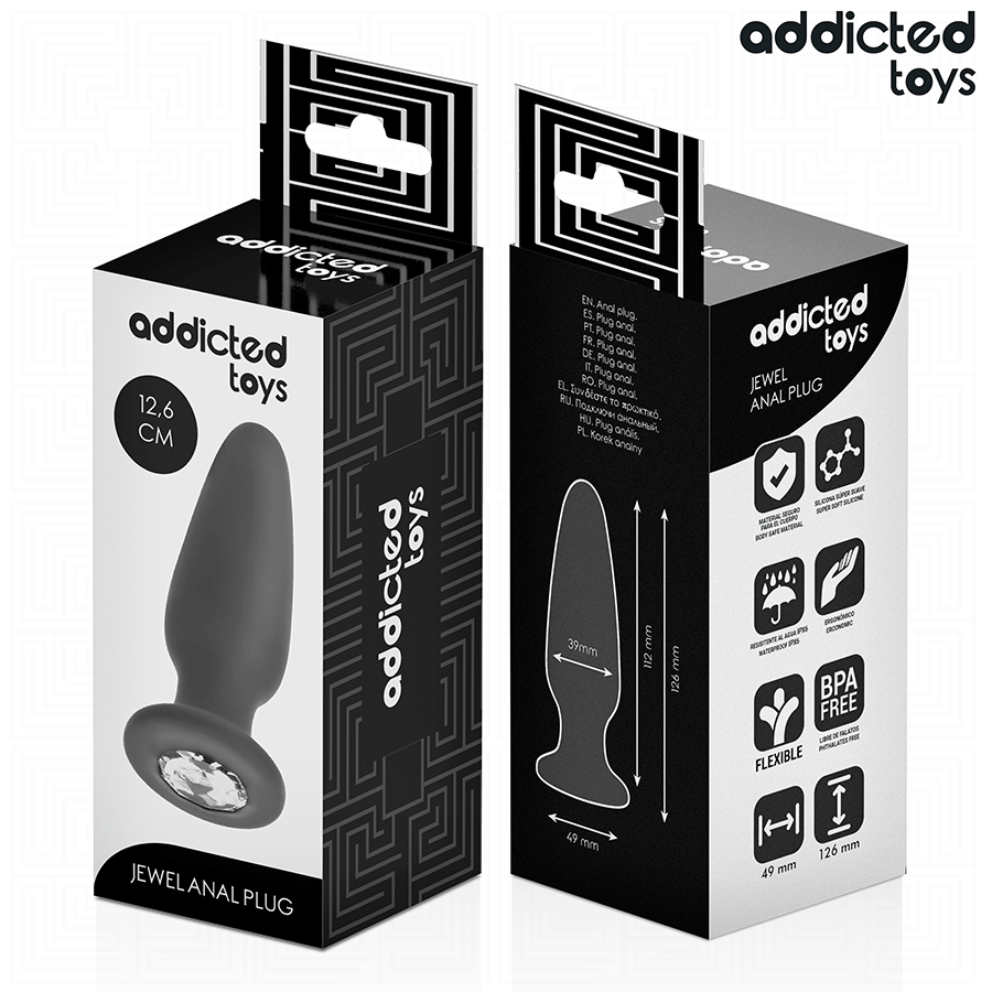 ADDICTED TOYS - ANAL PLUG WITH JEWEL SILICONE SIZE L 12.6 CM - NOCTURNA DESIRES