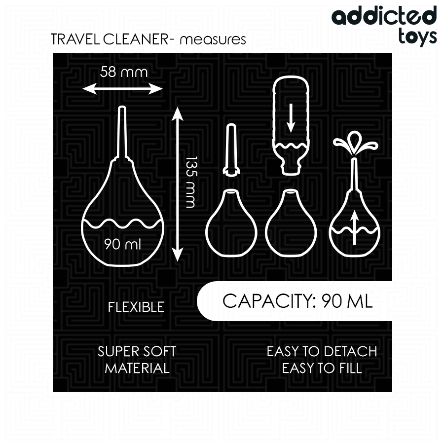 ADDICTED TOYS - TRAVEL ANAL CLEANER SIZE S 90 ML - NOCTURNA DESIRES