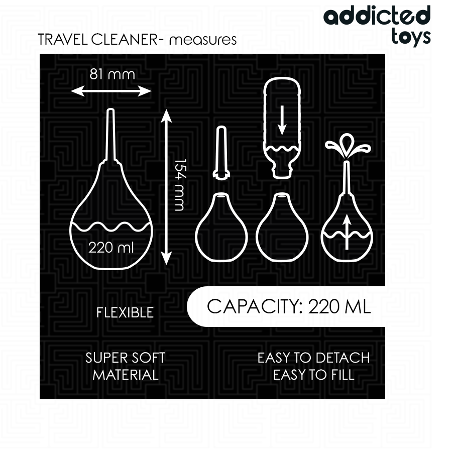 ADDICTED TOYS - TRAVEL ANAL CLEANER SIZE L 220 ML - NOCTURNA DESIRES