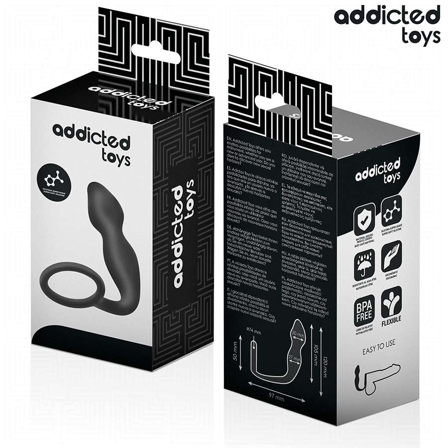 ADDICTED TOYS - ANAL PLUG WITH RING SILICONE MODEL 2 - NOCTURNA DESIRES