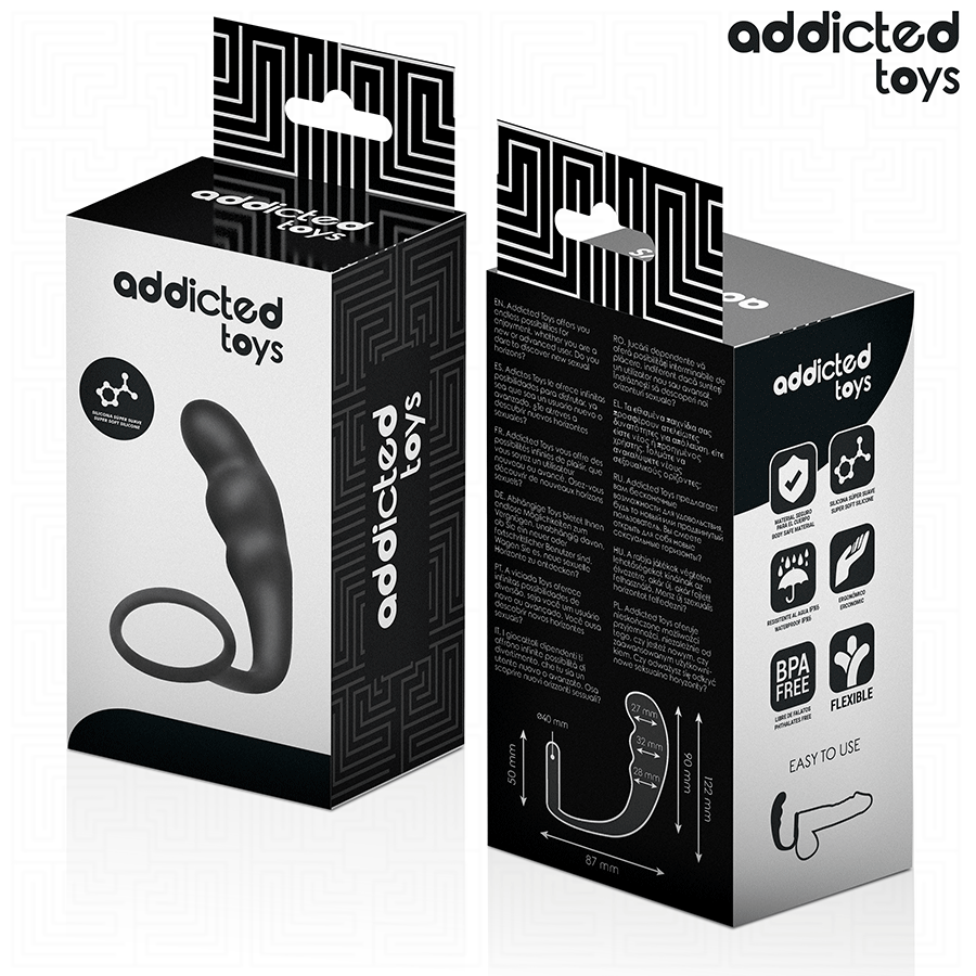 ADDICTED TOYS - ANAL PLUG WITH RING SILICONE MODEL 4 - NOCTURNA DESIRES