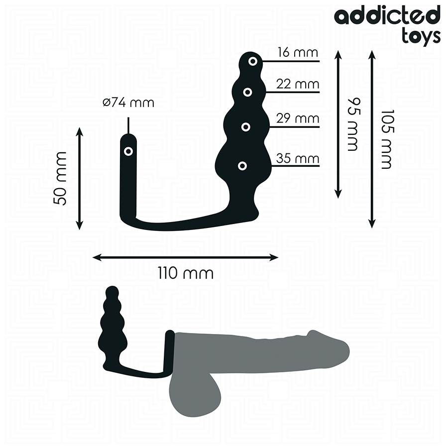 ADDICTED TOYS - ANAL PLUG WITH RING SILICONE MODEL 5 - NOCTURNA DESIRES