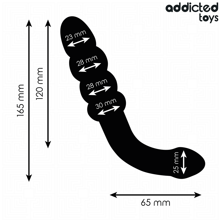 ADDICTED TOYS - DOUBLE ANAL MASSAGER SILICONE 16.5 CM - NOCTURNA DESIRES