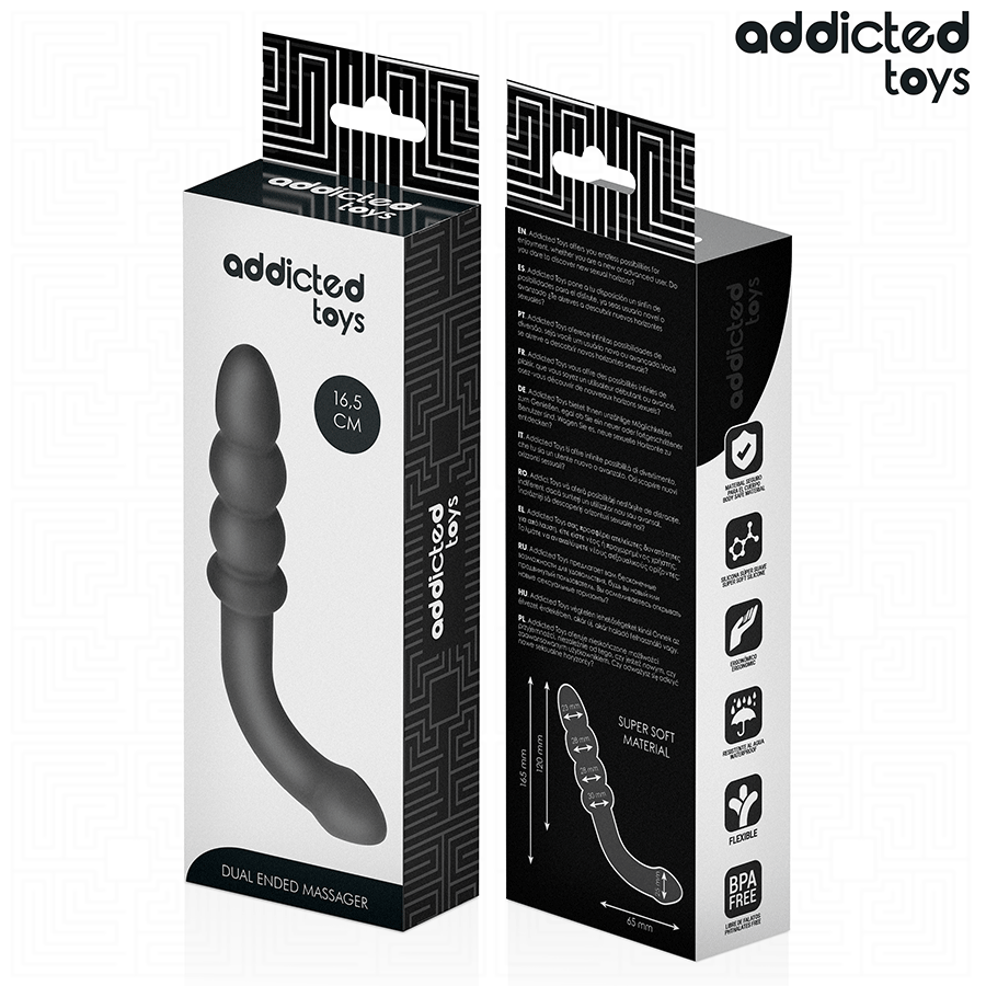 ADDICTED TOYS - DOUBLE ANAL MASSAGER SILICONE 16.5 CM - NOCTURNA DESIRES