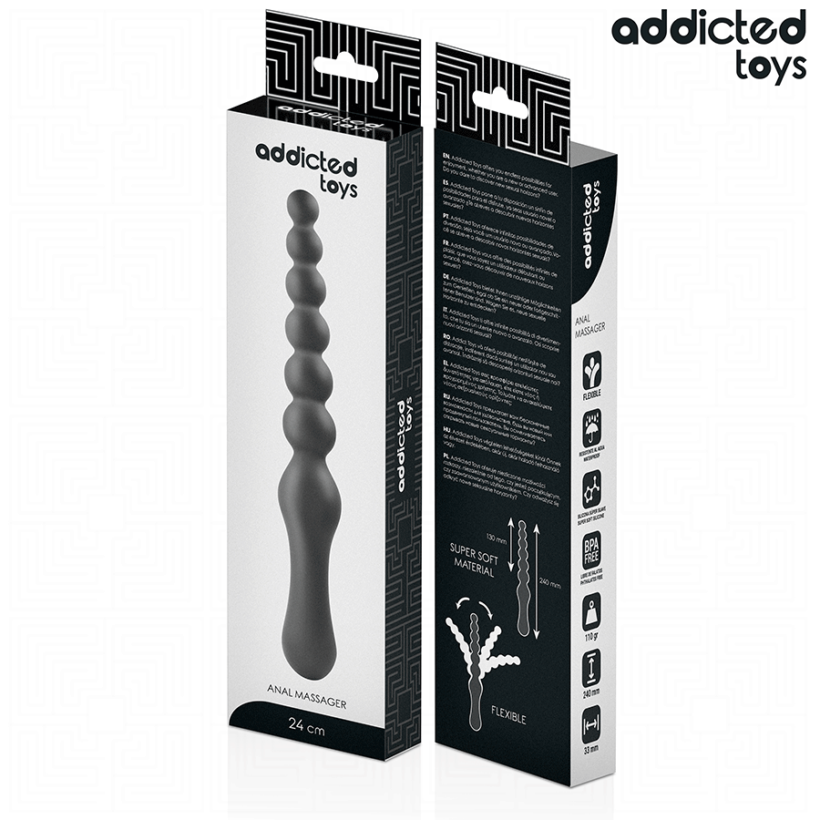 ADDICTED TOYS - DOUBLE ANAL MASSAGER SILICONE 24 CM - NOCTURNA DESIRES