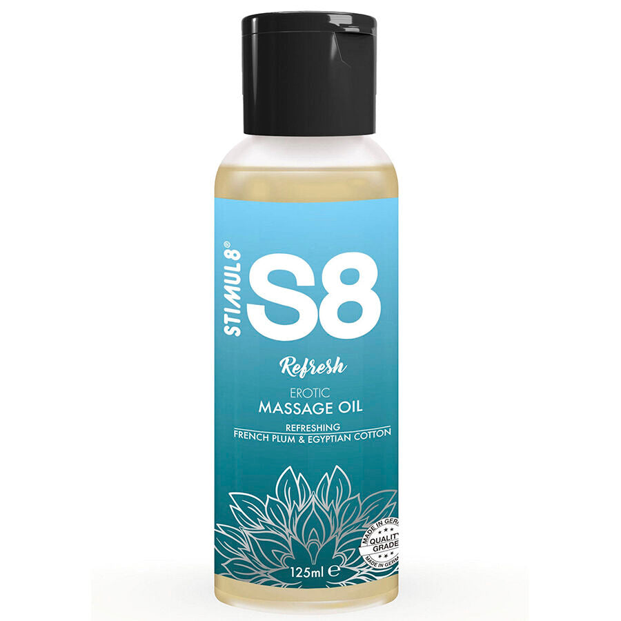 STIMUL8 - S8 REFRESH COTTON MASSAGE OIL 125 ML - NOCTURNA DESIRES