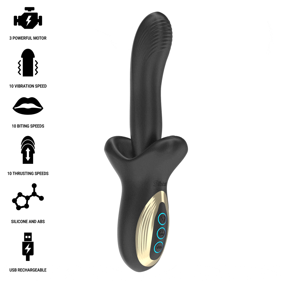 IBIZA - POWERFUL VIBRATOR WITH THRUSTING AND BITING EFFECT - NOCTURNA DESIRES