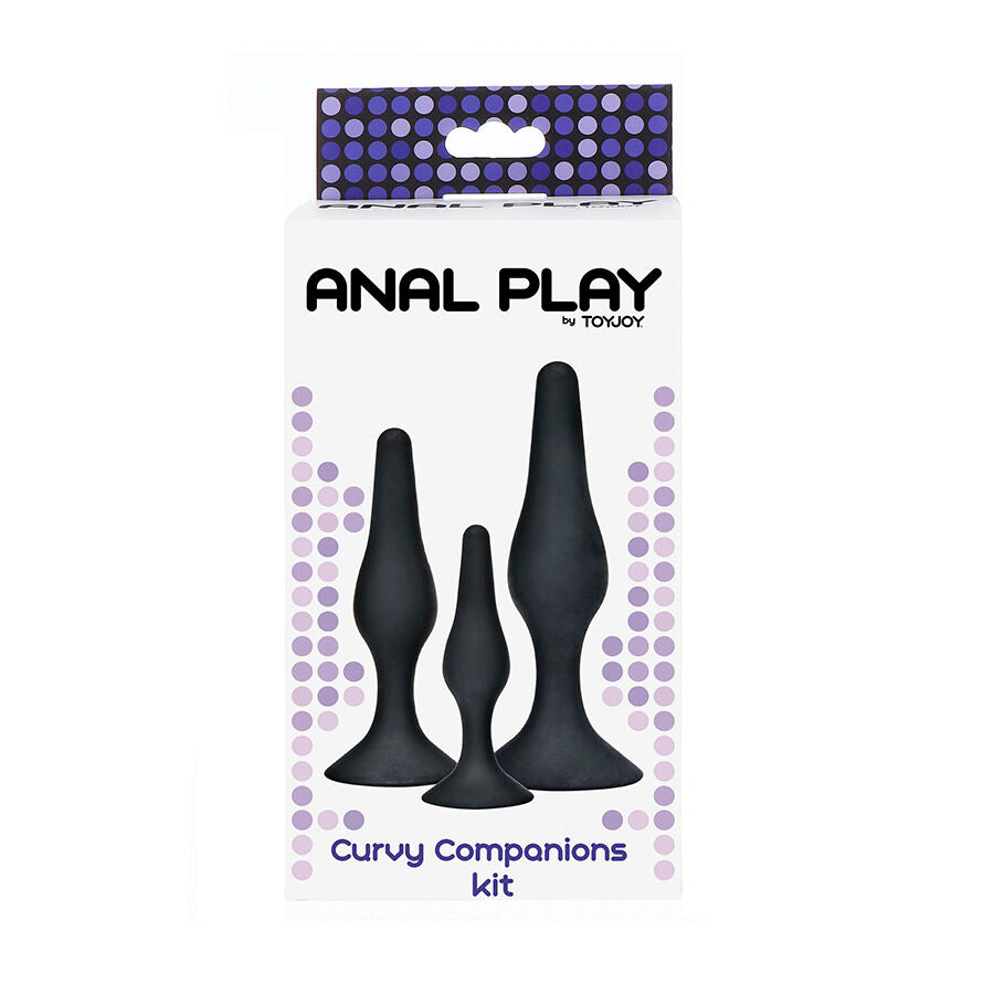 TOYJOY - ANAL PLAY CURVY COMPANIONS ANAL PLUG 3 PIECES BLACK - NOCTURNA DESIRES