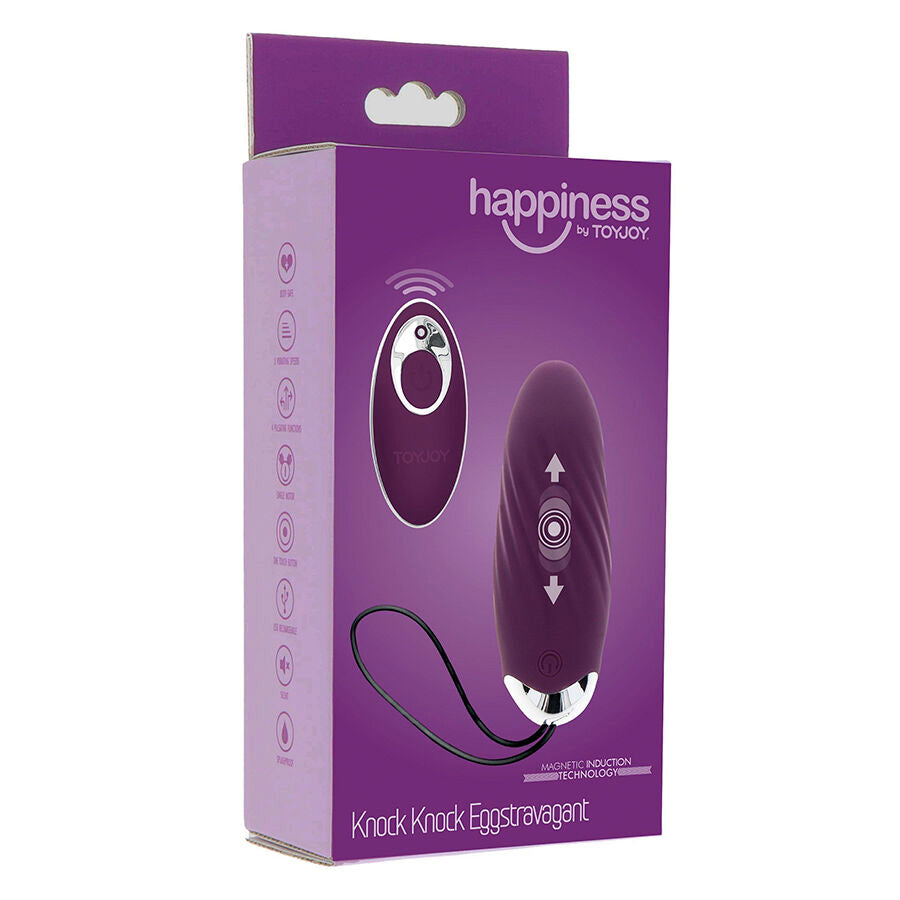 TOYJOY - HAPPINESS KNOCK KNOCK EGGSTAVAGANT VIBRATOR WITH REMOTE CONTROL PURPLE - NOCTURNA DESIRES