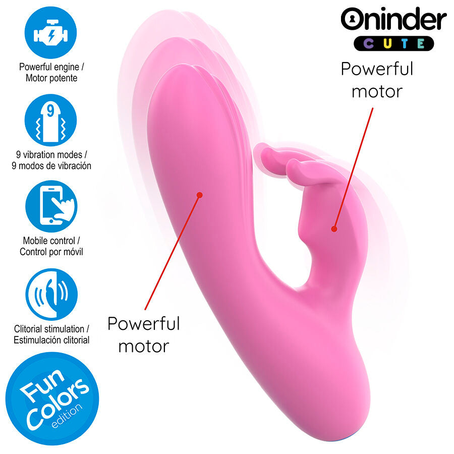 ONINDER CUTE - LOVE BUNNY VIBRATOR G-SPOT CLITORIS - FREE WORLDWIDE APP - NOCTURNA DESIRES