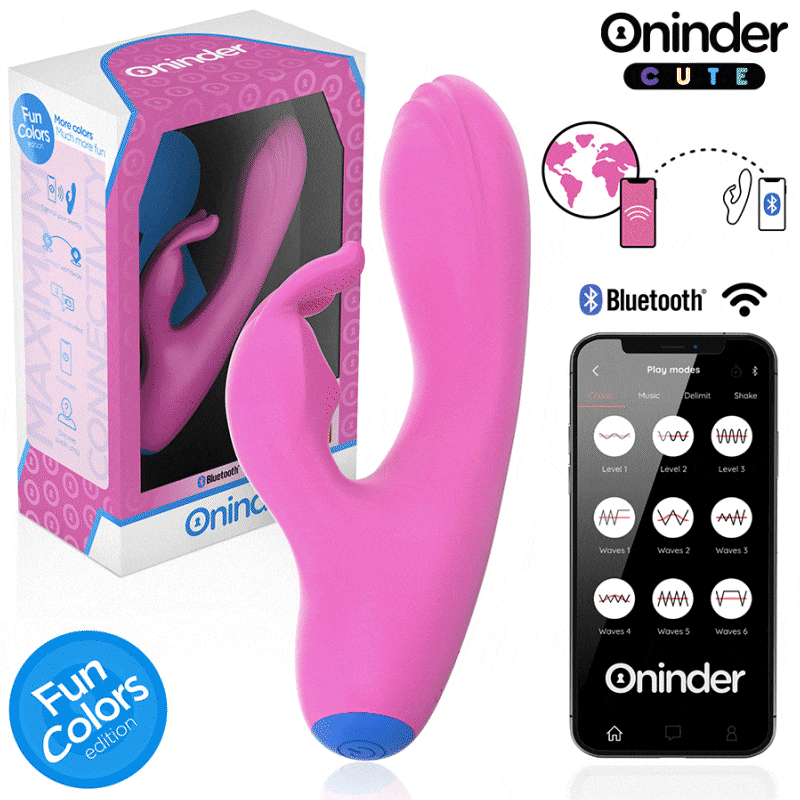 ONINDER CUTE - LOVE BUNNY VIBRATOR G-SPOT CLITORIS - FREE WORLDWIDE APP - NOCTURNA DESIRES