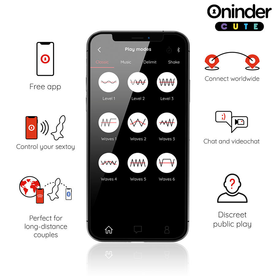 ONINDER CUTE - LOVE BUTT VIBRATING ANAL PLUG DILATOR - FREE WORLDWIDE APP - NOCTURNA DESIRES