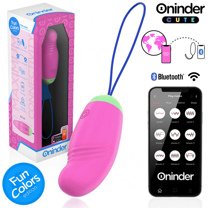 ONINDER CUTE - LOVE PLEASURE 360° VIBRATING-ROTATING SILICONE EGG - FREE GLOBAL APP - NOCTURNA DESIRES