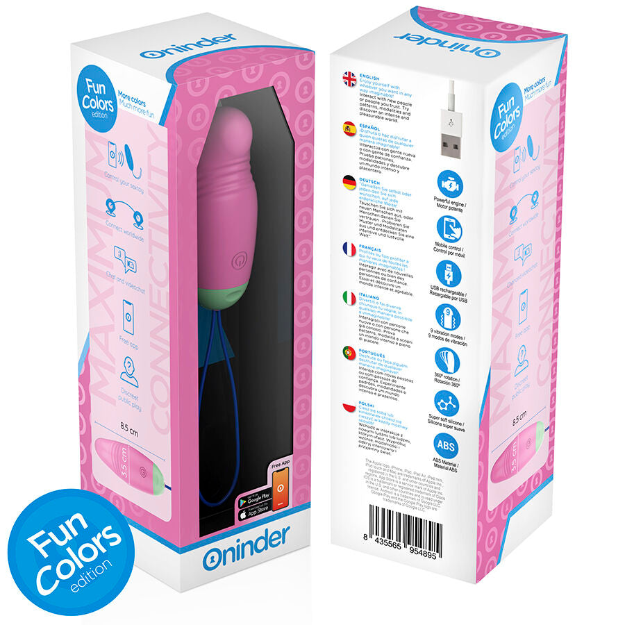 ONINDER CUTE - LOVE PLEASURE 360° VIBRATING-ROTATING SILICONE EGG - FREE GLOBAL APP - NOCTURNA DESIRES