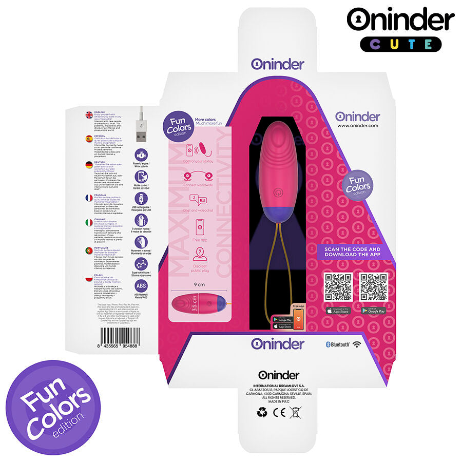 ONINDER CUTE - LOVE PLEASURE VIBRO-WAVE TAPPING SILICONE EGG - FREE GLOBAL APP - NOCTURNA DESIRES