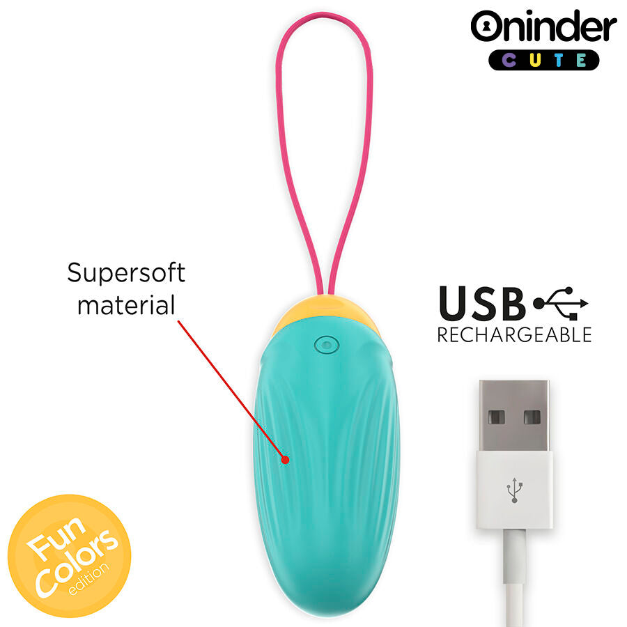 ONINDER CUTE - LOVE PLEASURE VIBRATING EGG - ROTATING SILICONE GEMS - FREE GLOBAL APP - NOCTURNA DESIRES