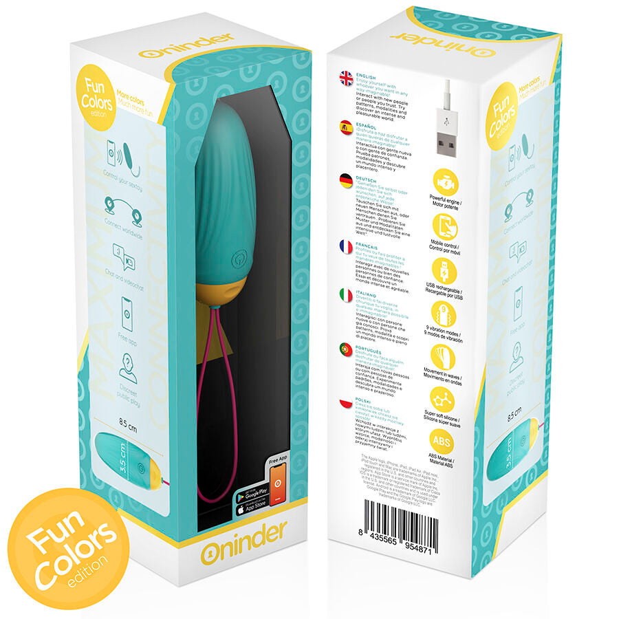 ONINDER CUTE - LOVE PLEASURE VIBRATING EGG - ROTATING SILICONE GEMS - FREE GLOBAL APP - NOCTURNA DESIRES